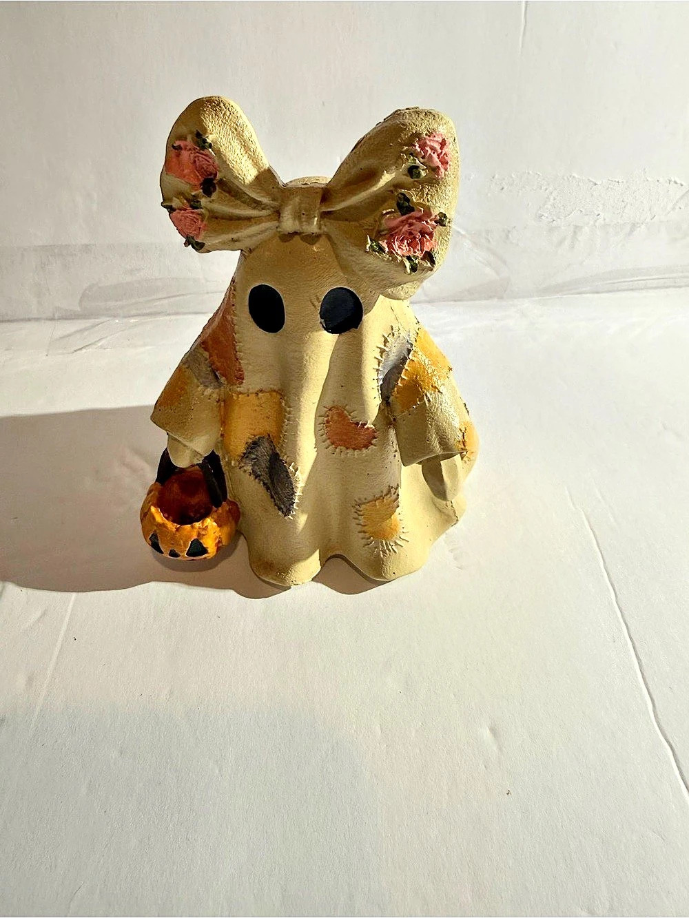 Halloween Ghost Figurine Pumpkin Patchwork Decor